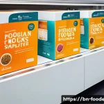 식품 포장 인쇄 기술 - A modern food packaging design studio with digital printing technology in action, vibrant colorful p...