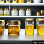 식품 가공 중 지방 산화 방지 - A modern kitchen scene showcasing advanced fat preservation technology: a close-up of transparent na...