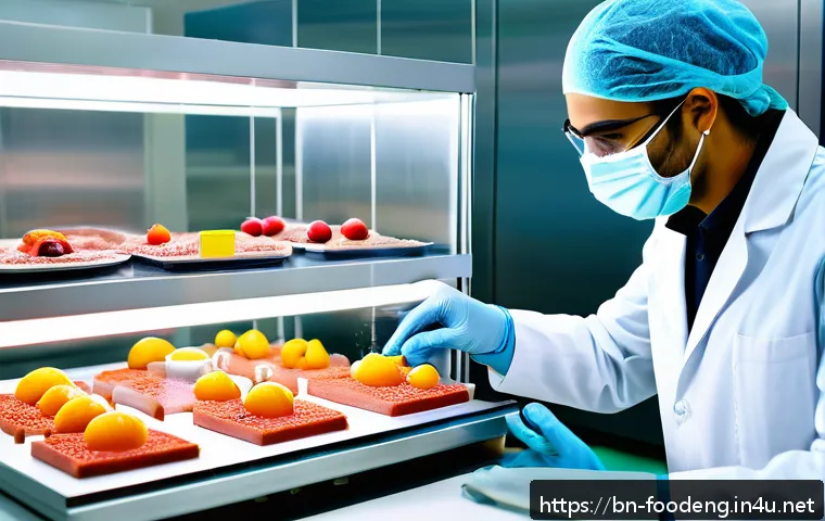 식품 공학에서의 전자코 응용 - A high-tech electronic nose device in a modern food quality control laboratory, featuring sleek gas ...